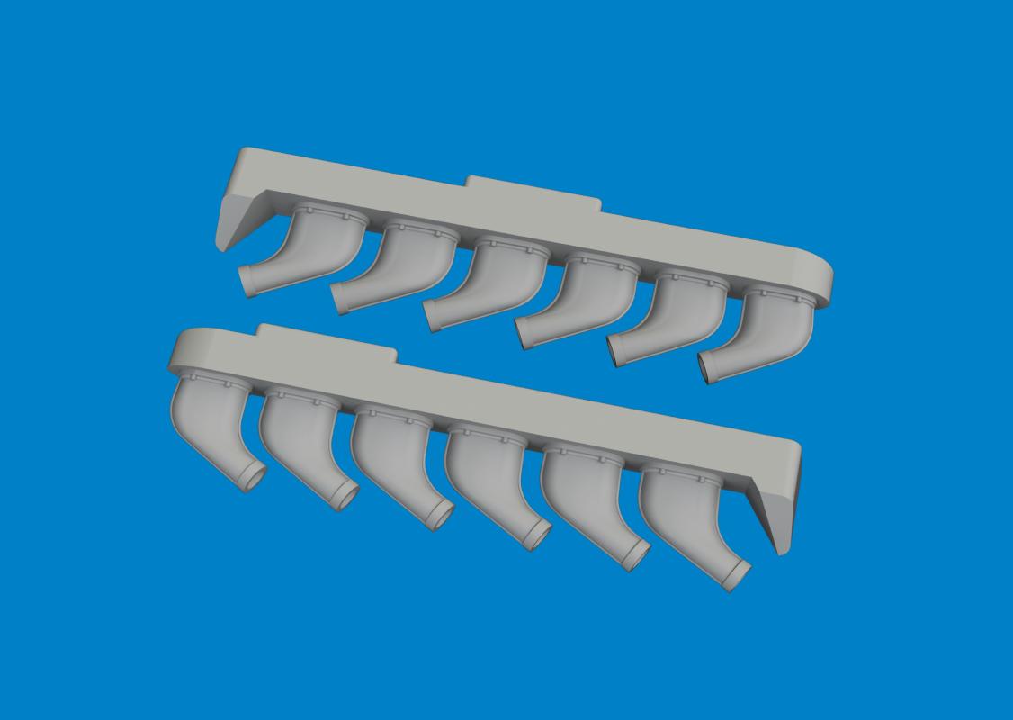 P-51 - Exhaust stacks - Print [Tamiya]