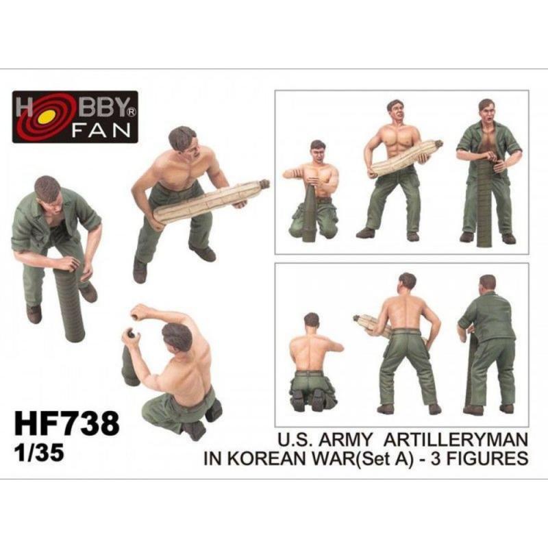 U.S. Army artillery man in Korean war (set A) (3 figures)