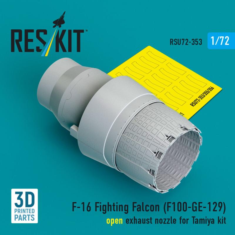 F-16 Fighting Falcon (F110-GE-129) - Open exhaust nozzle (3D Printed) [Tamiya]
