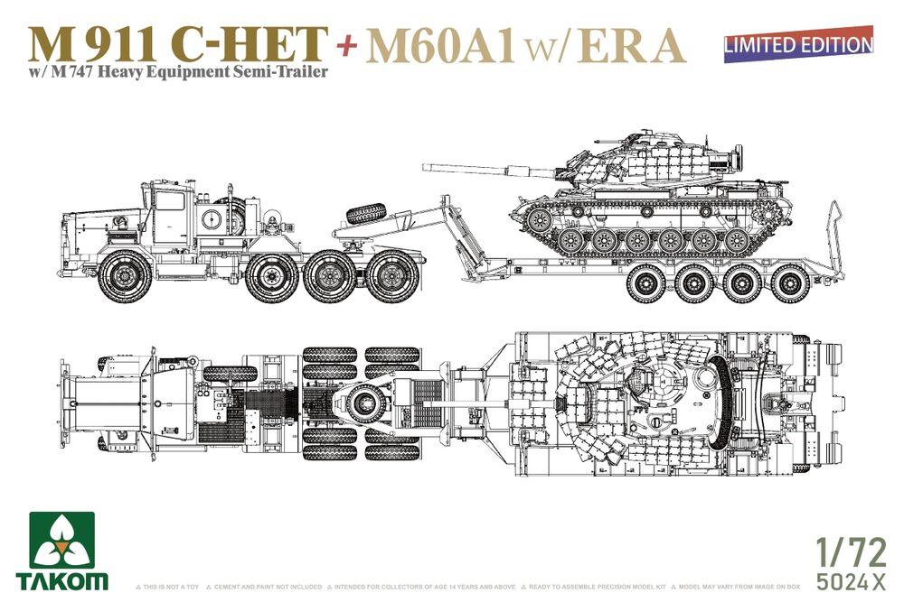 M911 C-HET w/M747 Heavy Equipment Semi-Trailer + M60A1 w/ERA