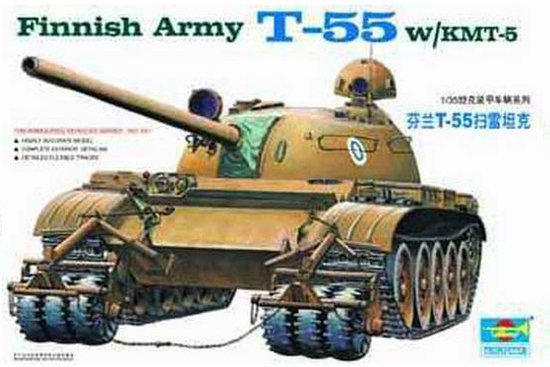 Finnischer Panzer T-55 mit Minenräumer