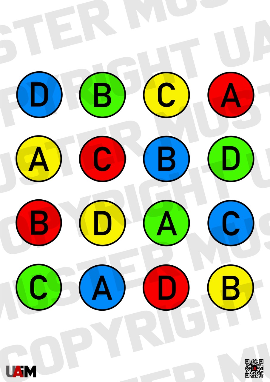 Letter Color Dot Target DIN A1 – Zielscheibe für vielseitige Drills und Konze...