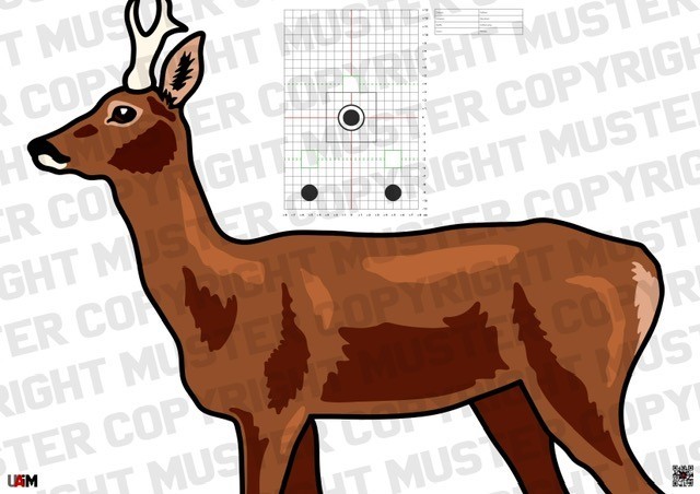 Hunting Target Rehbock DIN A1 – Realistische Zielscheibe für präzises Schießt...