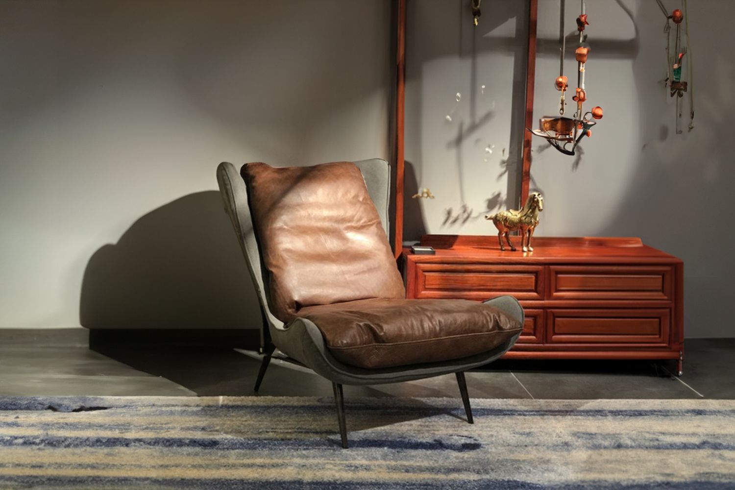 KAWOLA Sessel ERIO Cocktailsessel Vintage-Leder braun