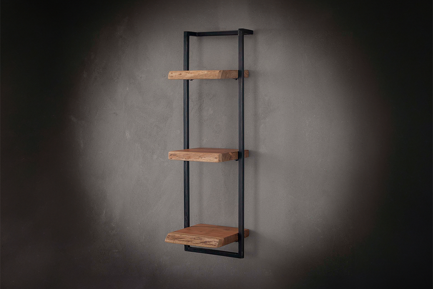 KAWOLA Wandregal ERGEA Akazie massiv natur 3 Ablagen