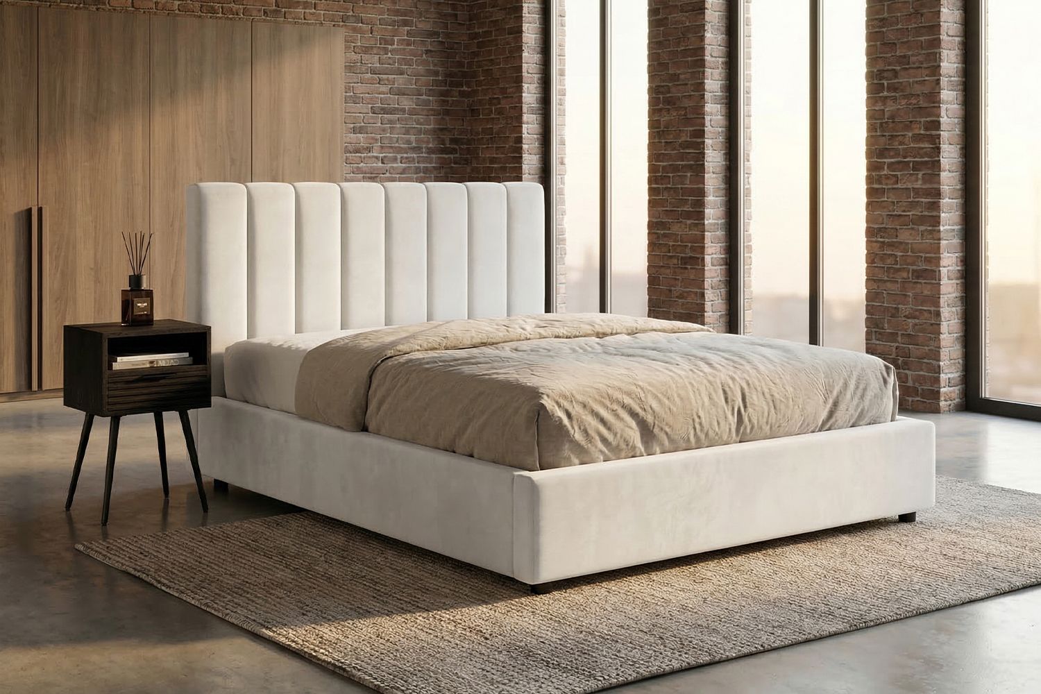 KAWOLA Bett CATTURA Polsterbett Velvet creme