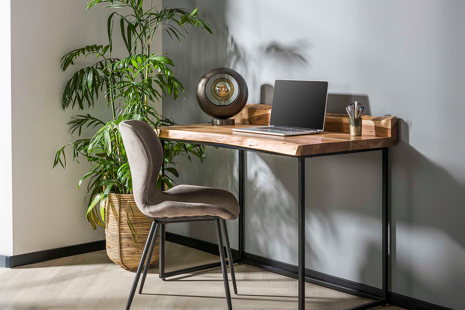 KAWOLA Schreibtisch FERHA Bürotisch Akazie massiv natur