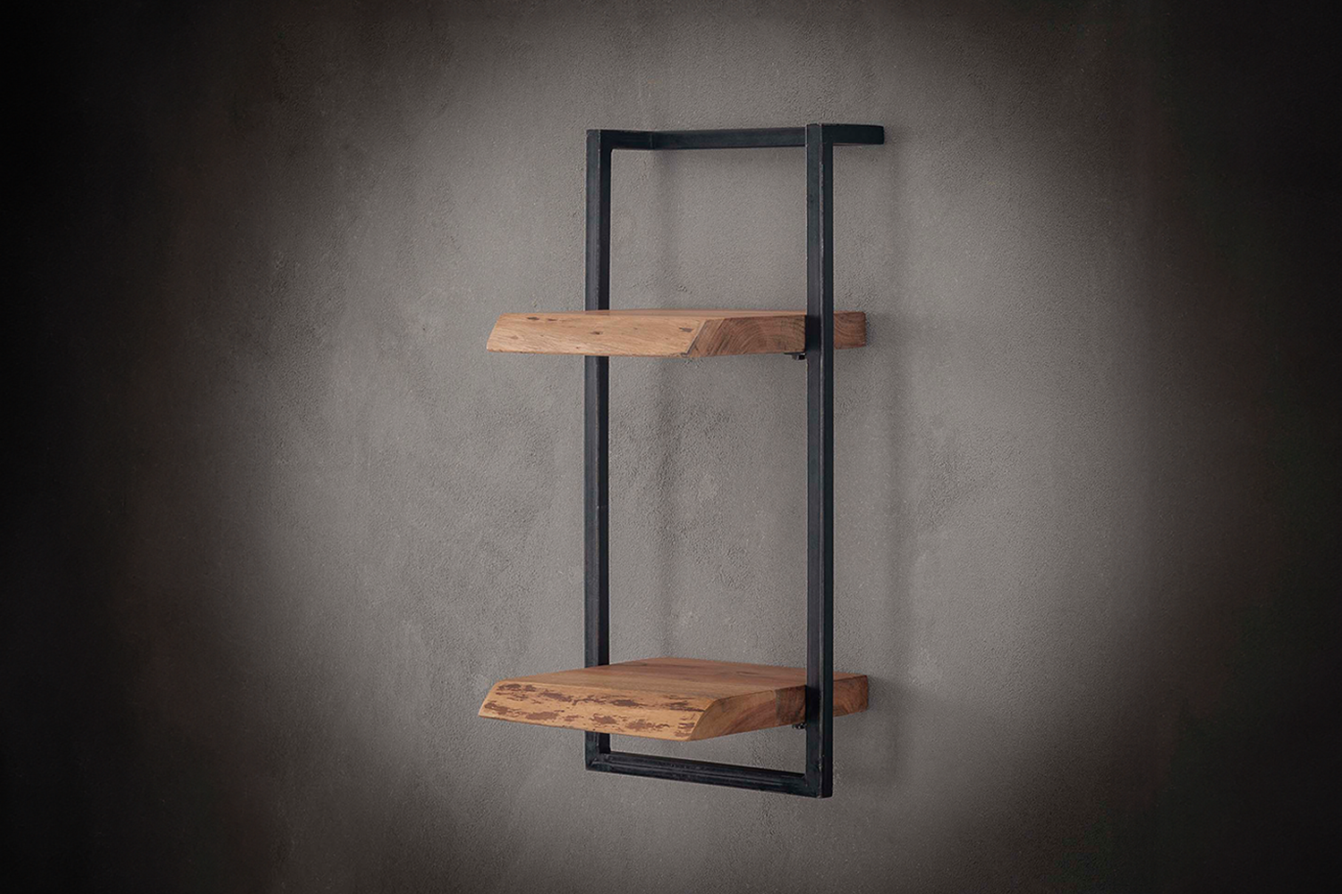 KAWOLA Wandregal ERGEA Akazie massiv natur 2 Ablagen