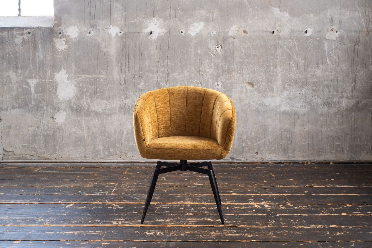 KAWOLA Esszimmerstuhl LIMA Drehstuhl Stoff gold