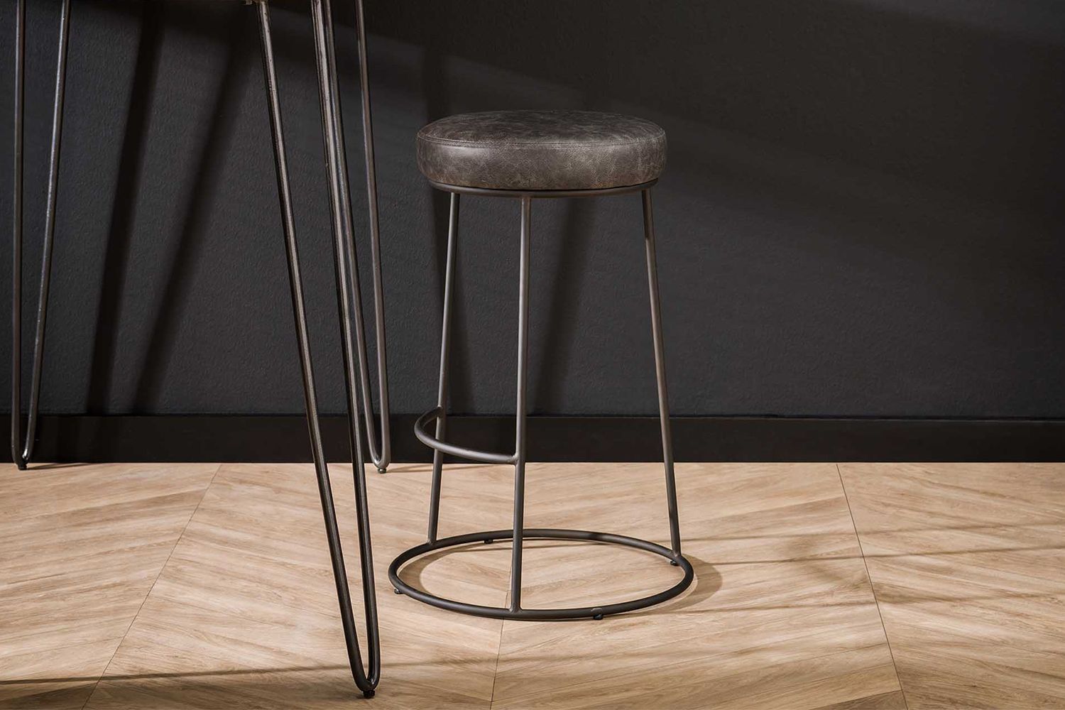 KAWOLA Barhocker BANCO Kunstleder grau