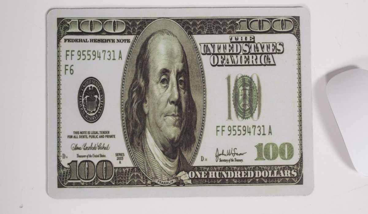 Mousepad Universalunterlage '100 DOLLAR - Schein' 28 x 20 cm