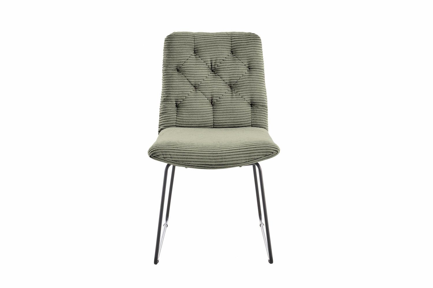 KAWOLA Stuhl NEW CHARME Esszimmerstuhl Cord olivgrün