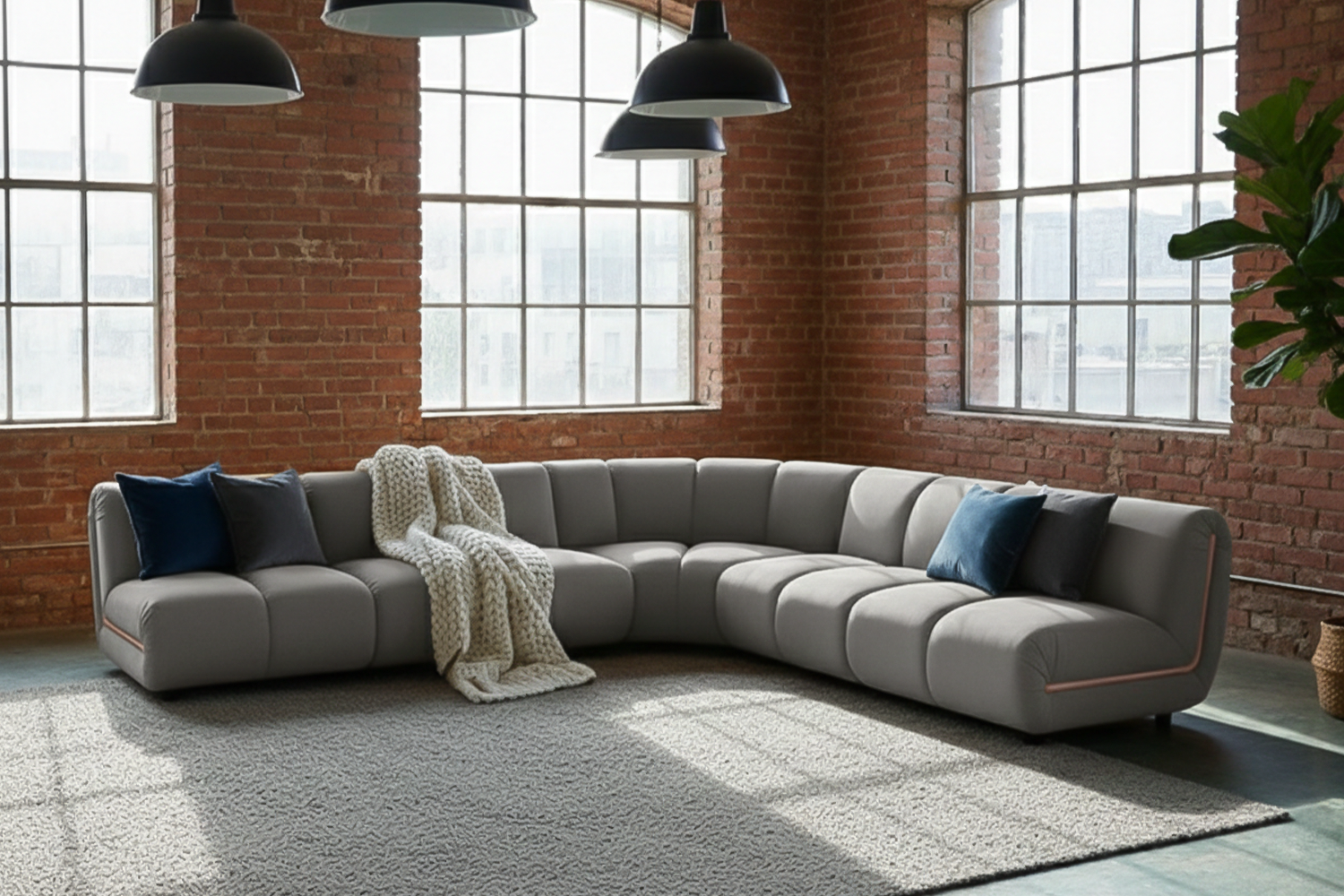 KAWOLA Modulsofa LAYLA Ecksofa 5 Module Velvet taupe