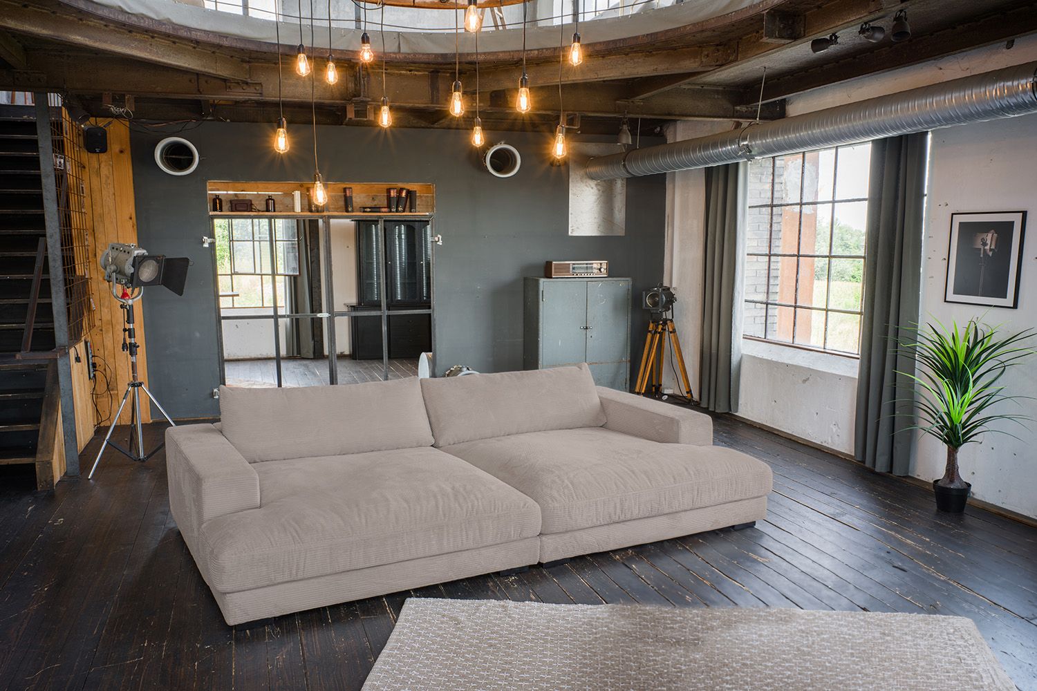 KAWOLA Big Sofa MADELINE Cord taupe