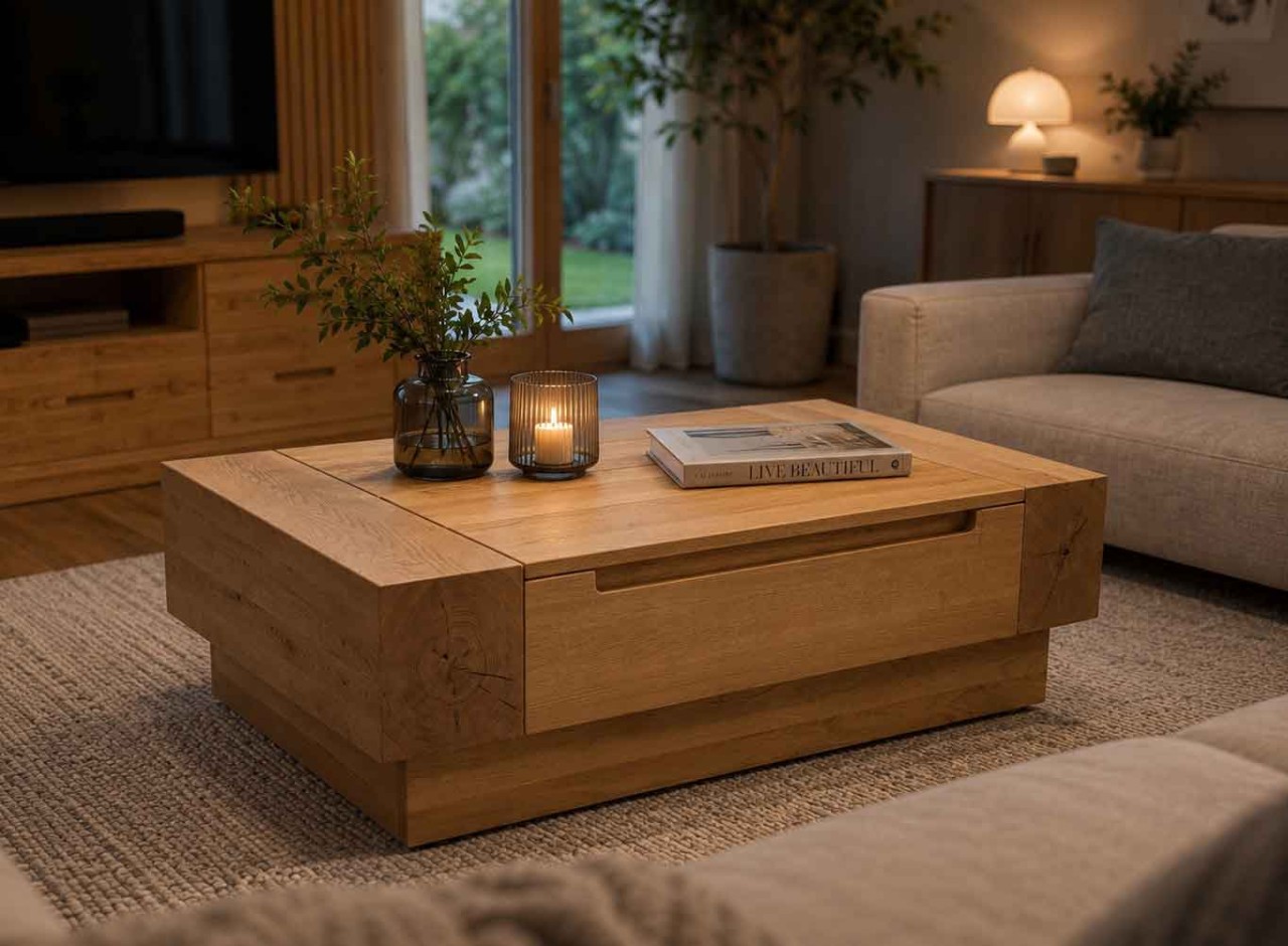 Couchtisch Holz mit Stauraum
