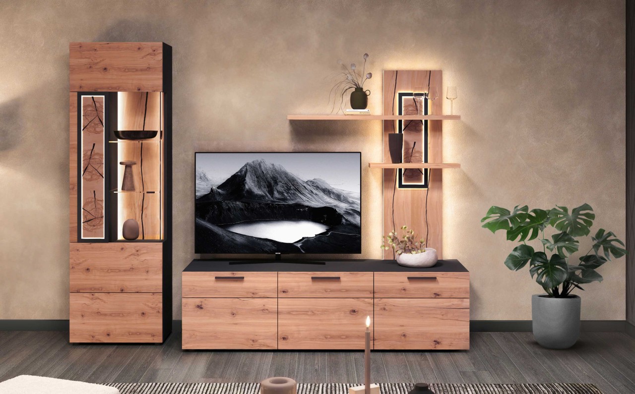 Kitzalm Wohnwand kernbuche modern