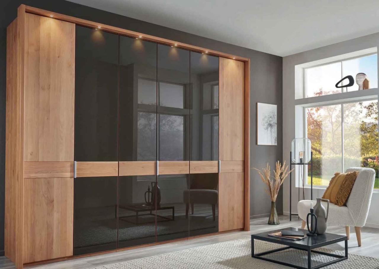 Cardiff Erle Kleiderschrank mit Glastüren