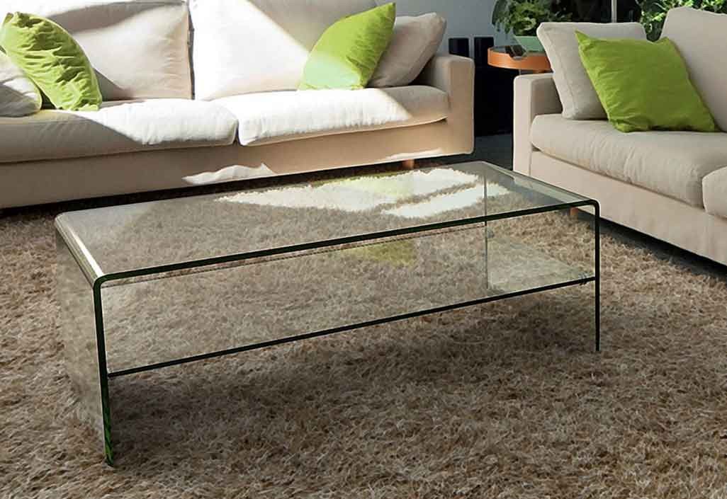 Atena Couchtisch Glas mit Ablage