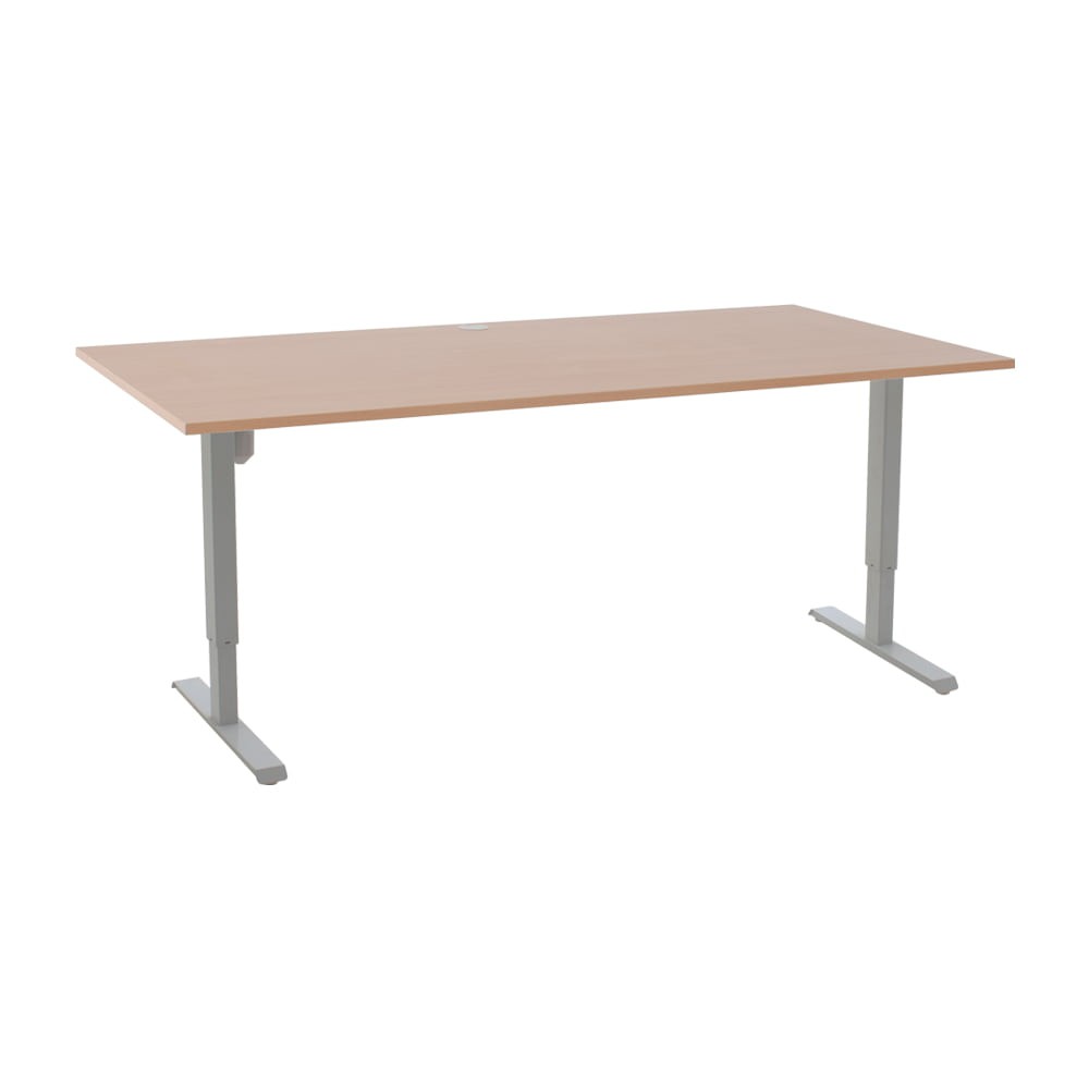 ConSet Steh-Schreibtisch höhenverstellbar weiß o. buche 80 kg