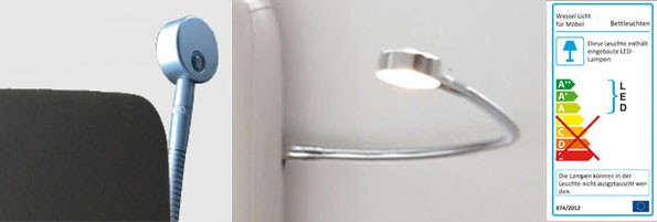 Omega Leselampe Bett Kopfteil