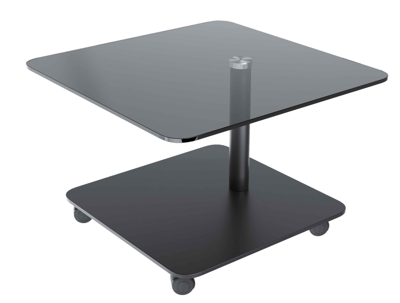 Thales Glas Beistelltisch mit Rollen