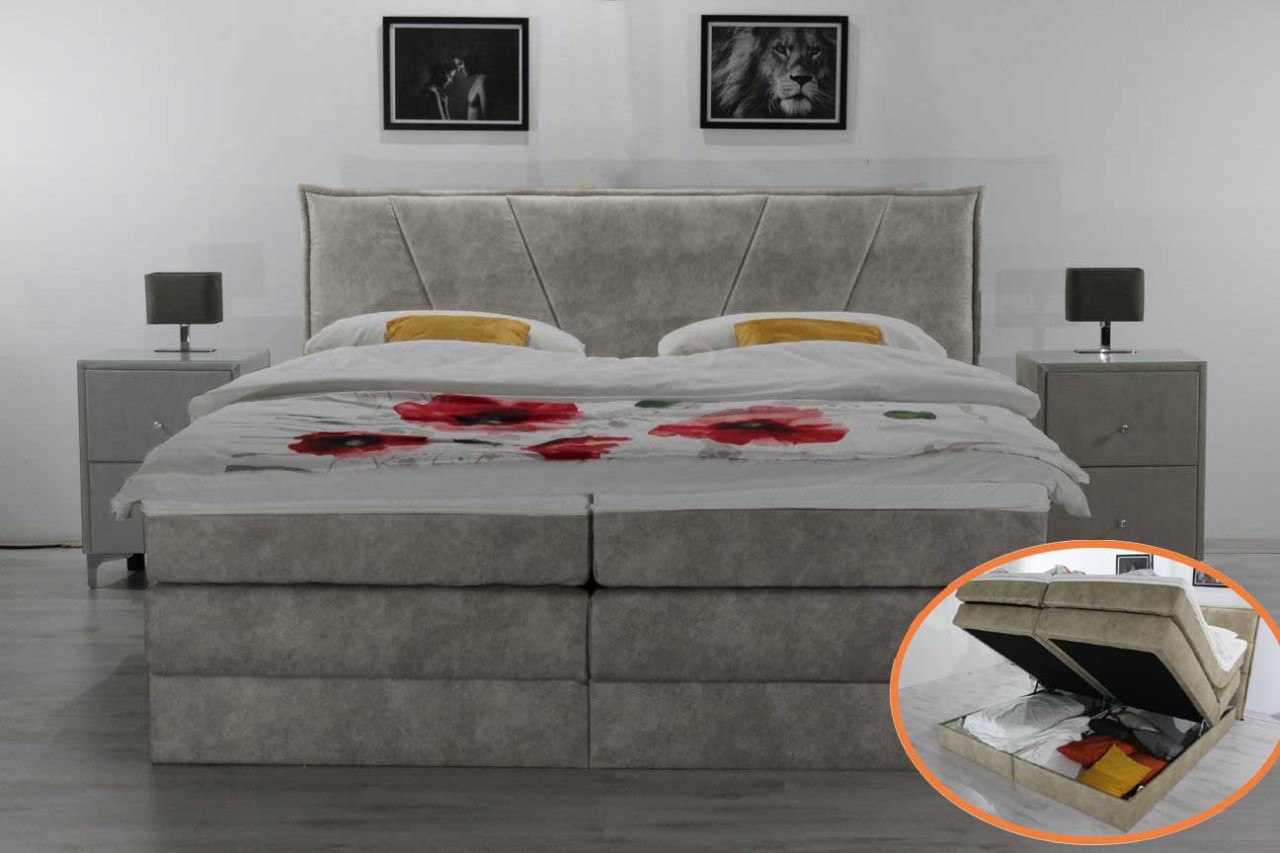 Kassel Boxspringbett 180x200 mit Bettkasten