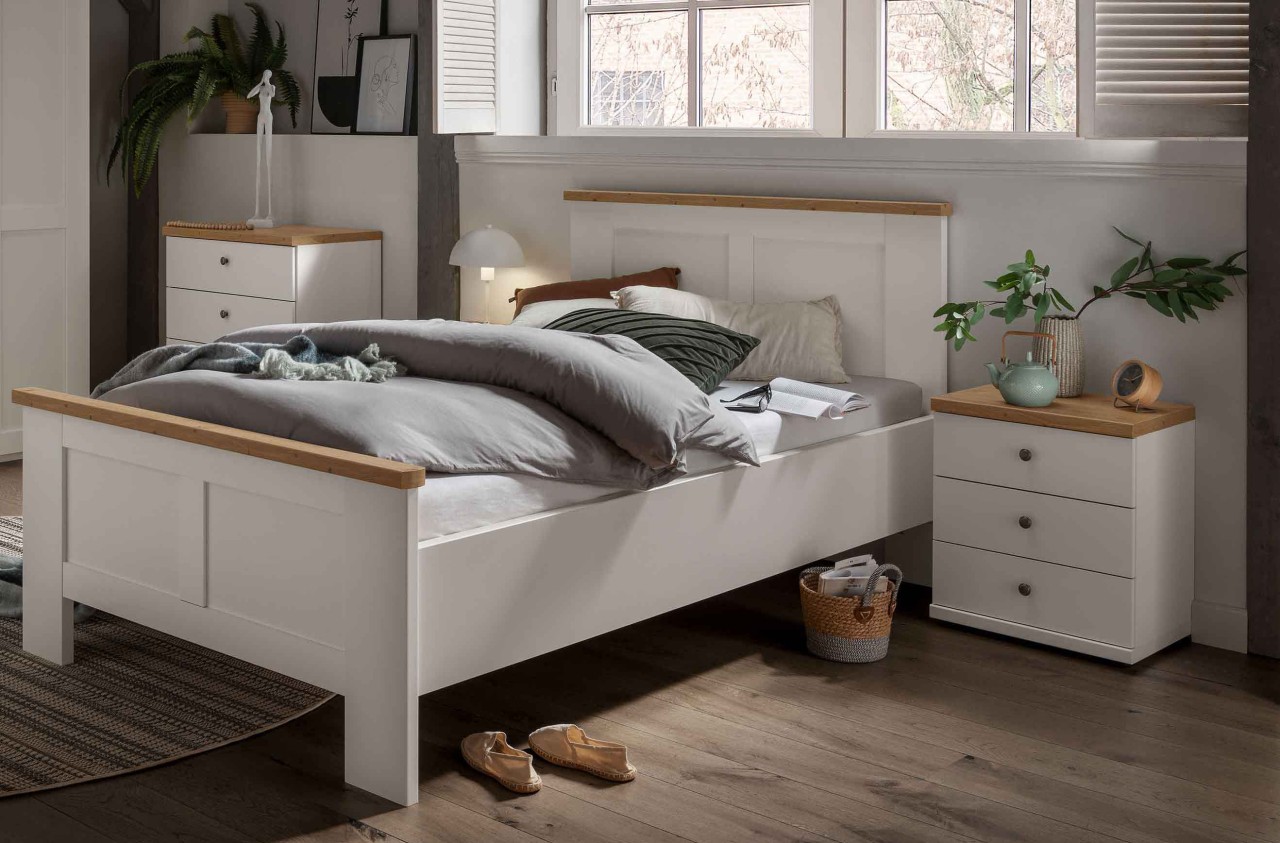 Marlow Bett Landhausstil weiß