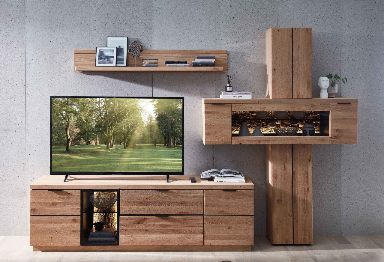 Donna Wohnwand Holz teilmassiv