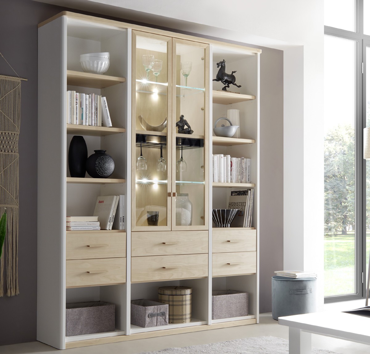 Solution Bücherregal mit Glastüren