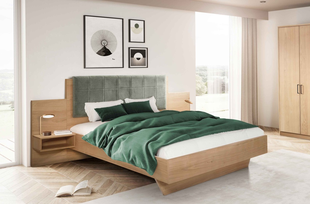 Meran Bett mit Rückwand