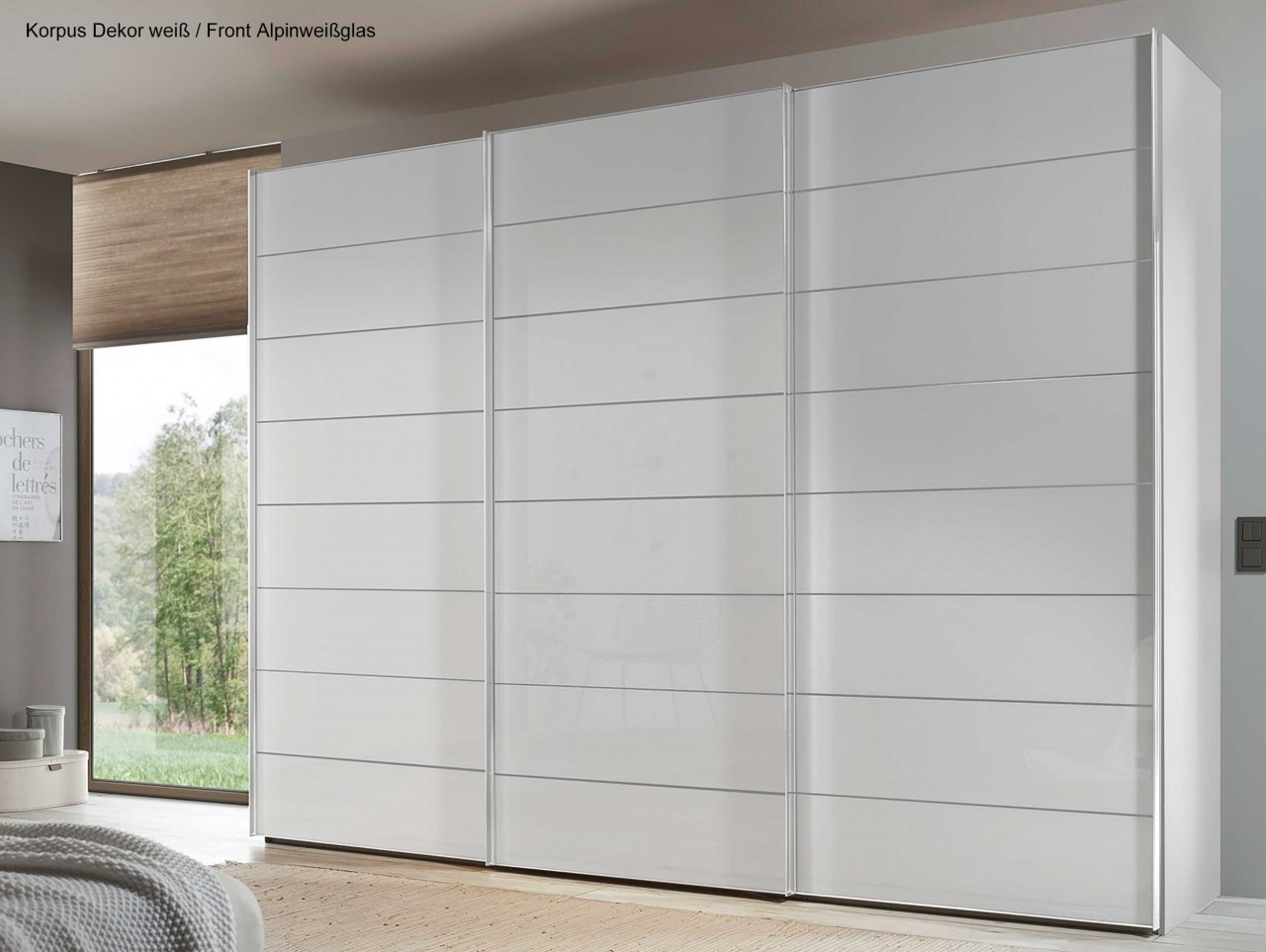 Sonate Como Kleiderschrank mit Glastüren B336 cm