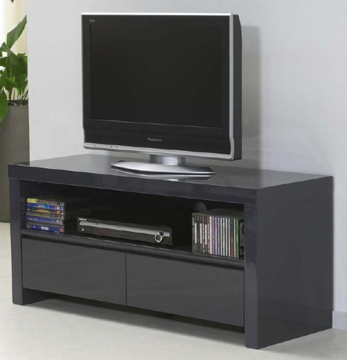 TV Sideboard weiß Hochglanz mit 2 Schubladen