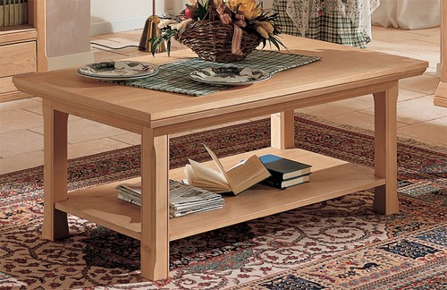 Vienna Couchtisch mit Ablage Pinie massiv in 4 Farben