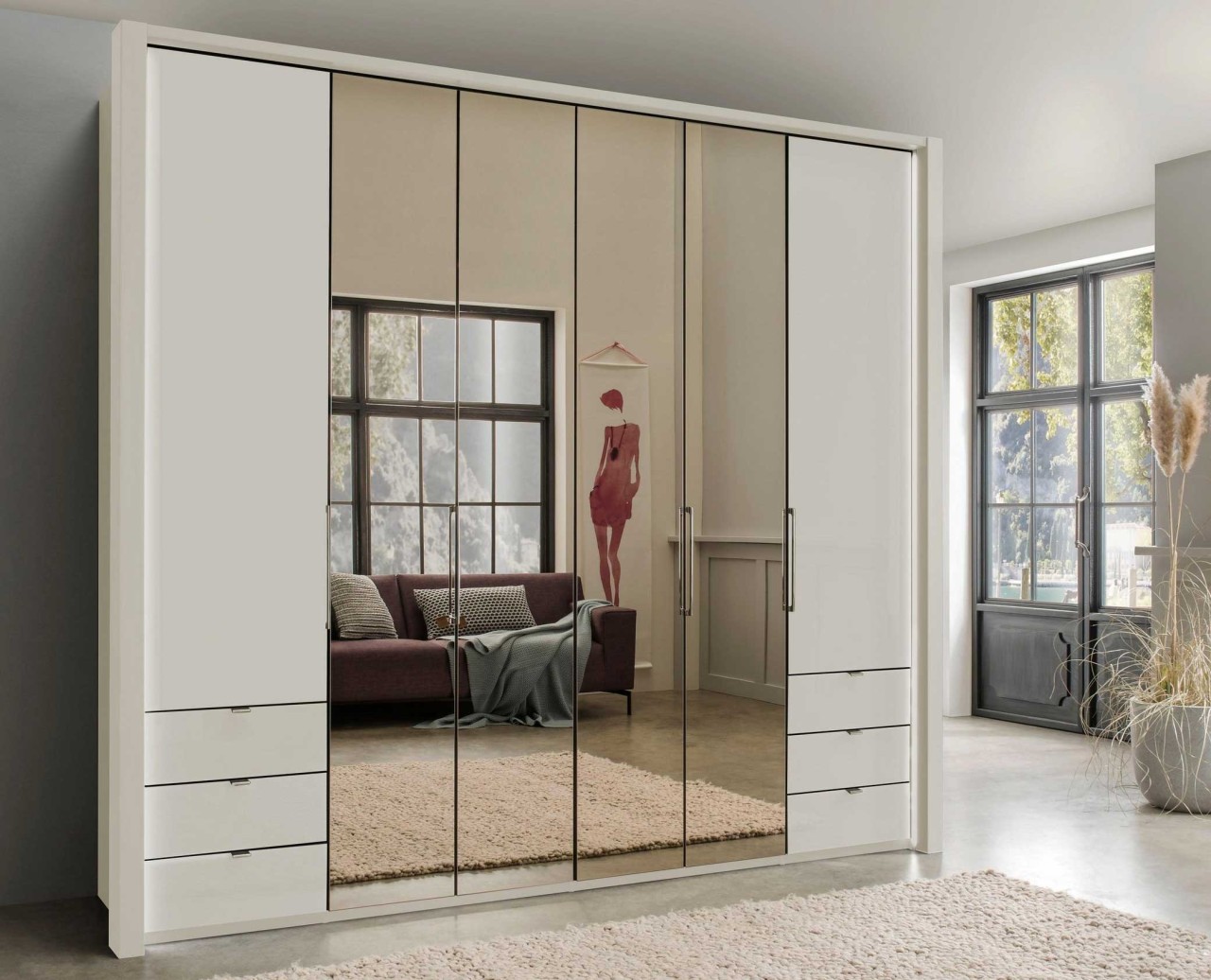 Kansas Kleiderschrank mit Schubladen 250 cm