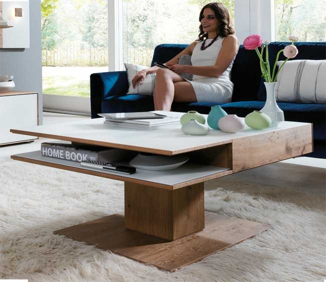 Caya Couchtisch mit Schublade Massivholz