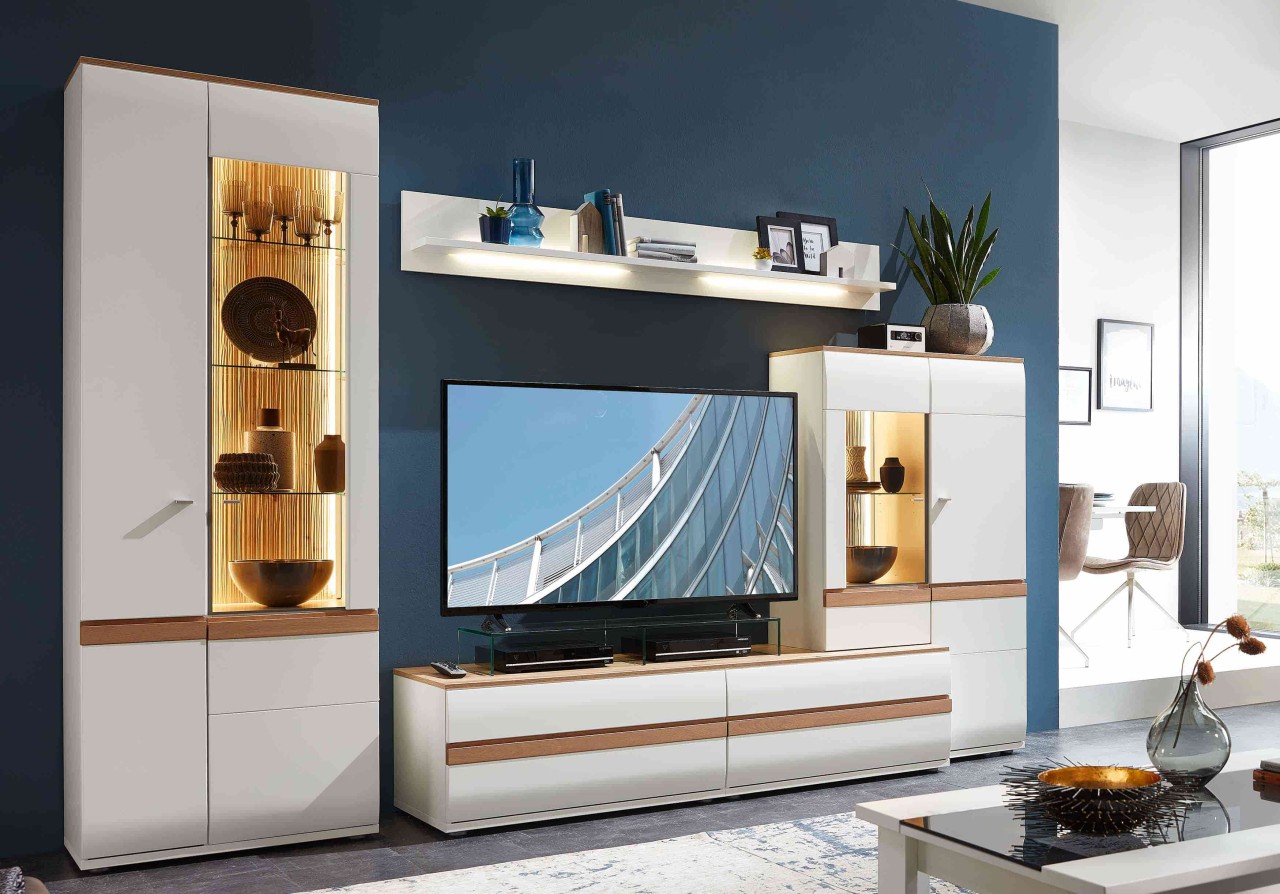 Binz Wohnwand weiß modern