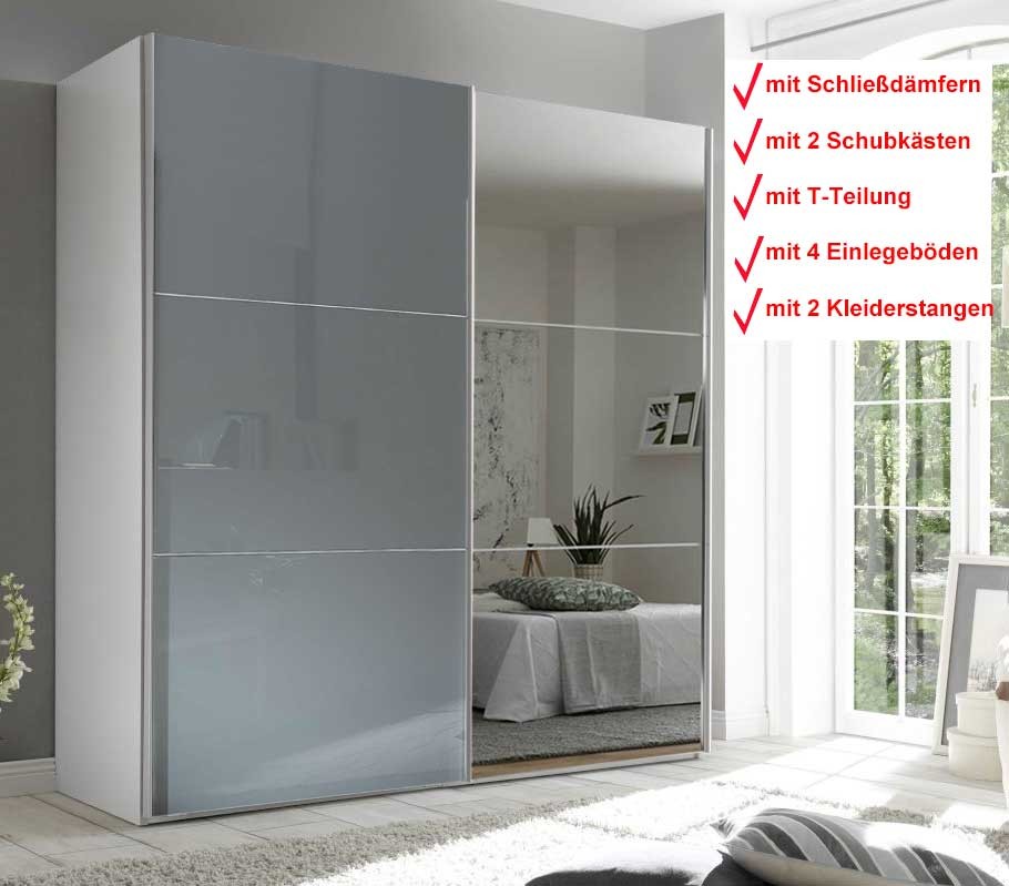 Includo Glas Schwebetürenschrank