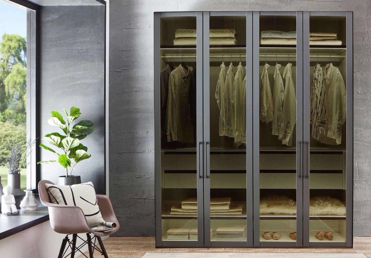 Split Kleiderschrank Glas durchsichtig