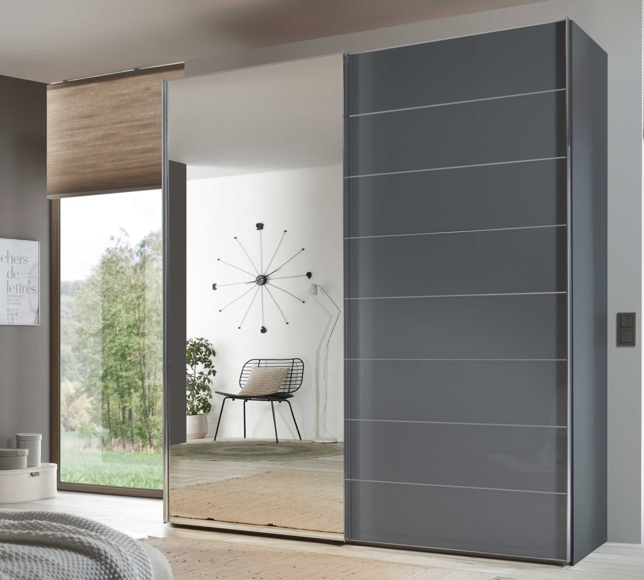 Sonate Como Schwebetürenschrank mit Spiegel B200 cm