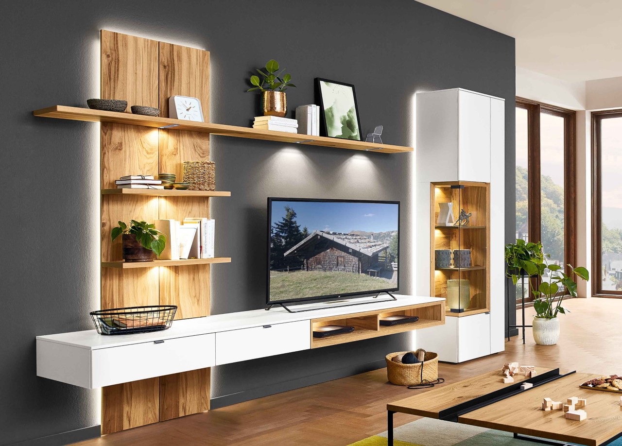 Andiamo Home Wohnwand weiß eiche