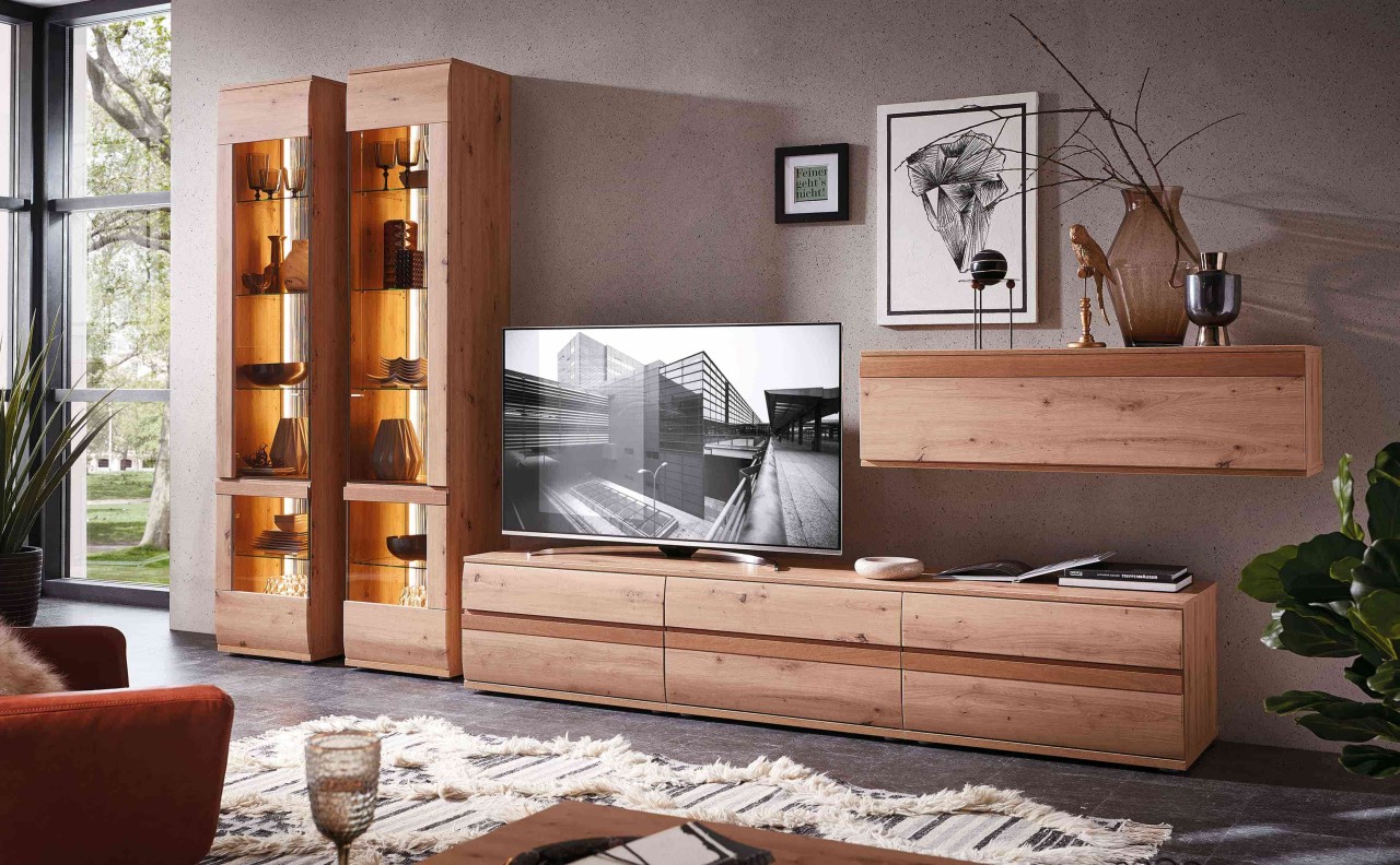 Binz Wohnwand eiche modern