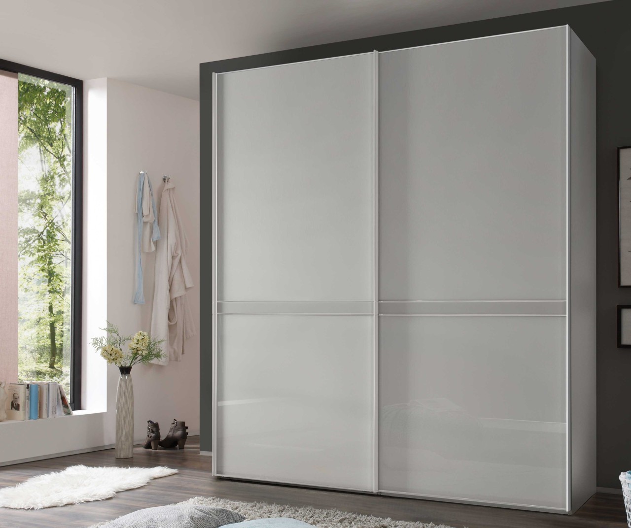 Sonate Pesaro Glas Kleiderschrank B225 cm