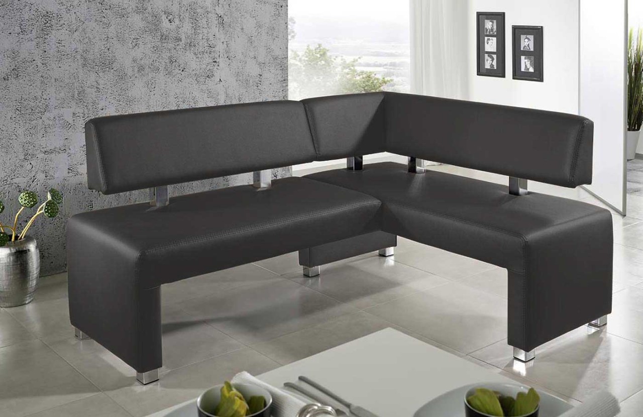 Eckbank Echtleder grau