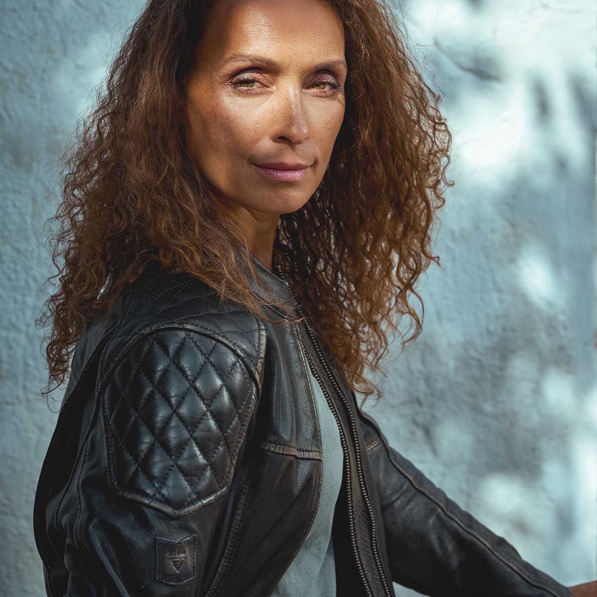 Modeka Phinix Motorrad Lederjacke Damen (Braun)