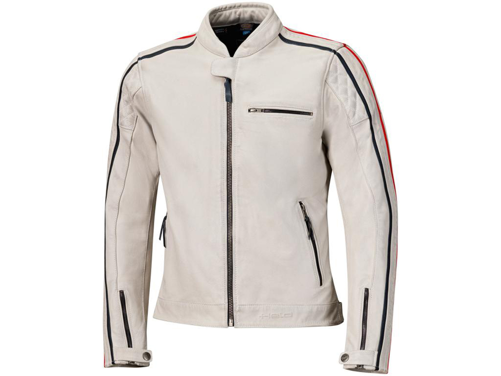 Held Brixham Lederjacke (Grau/Rot)