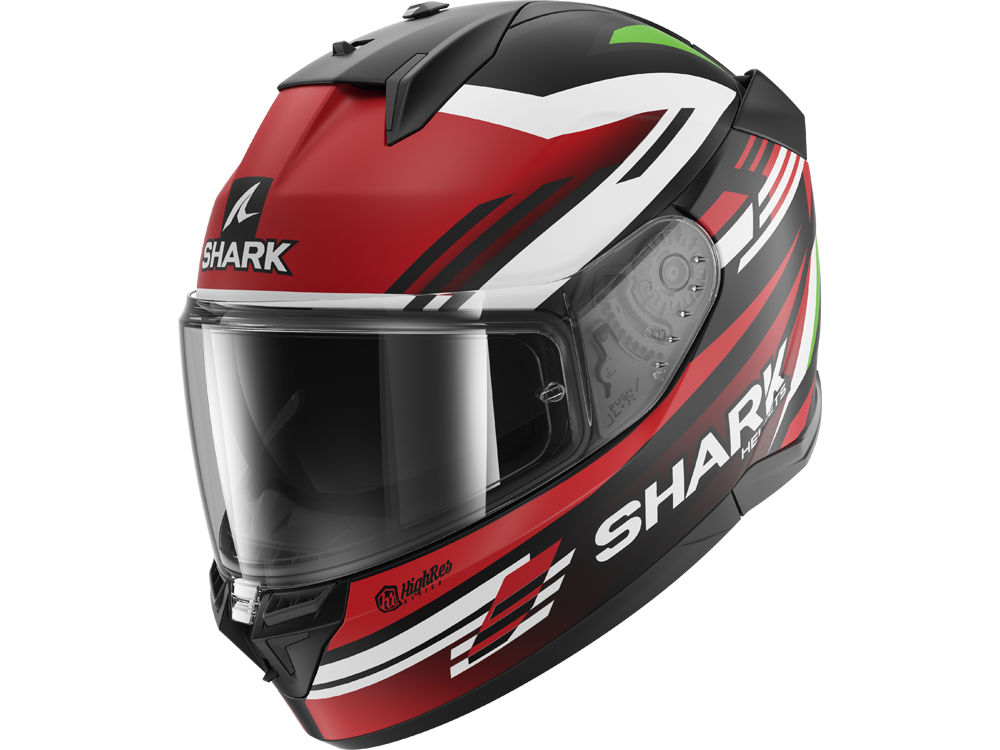 Shark D-SKWAL 3 Firstlap Motorradhelm (Schwarzmatt/Rot/Grün)