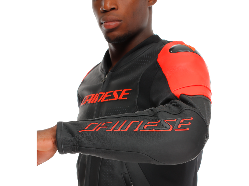 Dainese Racing 5 Motorradjacke perforiert (Schwarz/Fluorot)