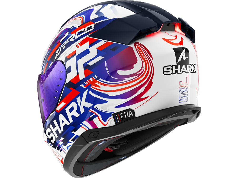 Shark SKWAL i3 Replica Zarco GP De France Motorradhelm (Weiß/Lila/Blau)