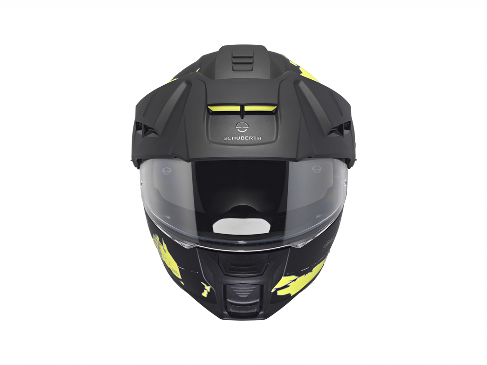 Schuberth E2 Atlas Motorradhelm (Schwarzmatt/Fluogelb)