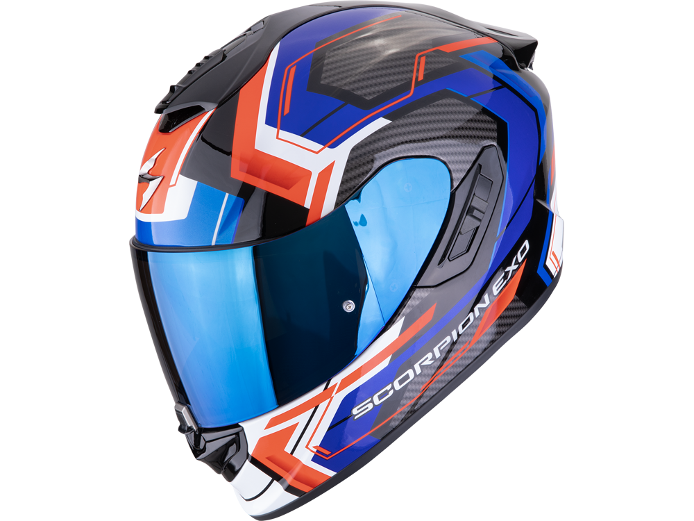 Scorpion EXO-1400 EVO II Air Linart Motorradhelm (Schwarz/Blau/Rot)